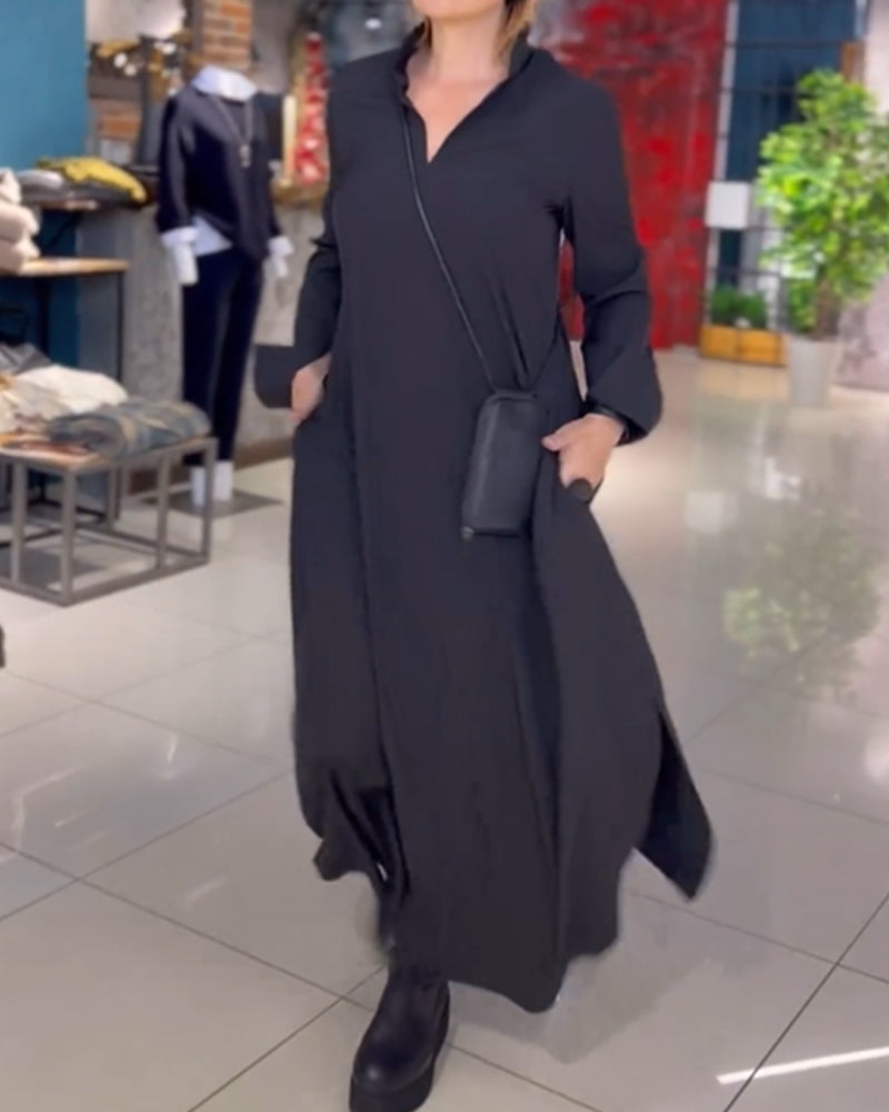 Cecille | Loose Long Dress With Side Slit